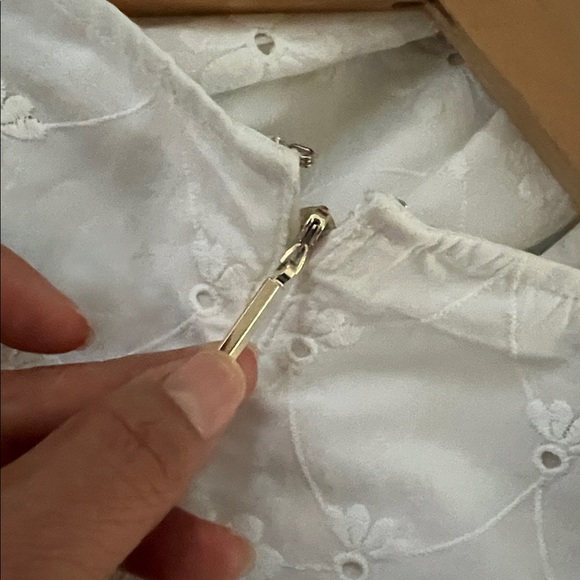 Kate Spade White Floral eyelet Lace midi dress size 14‎ - Picture 8 of 10